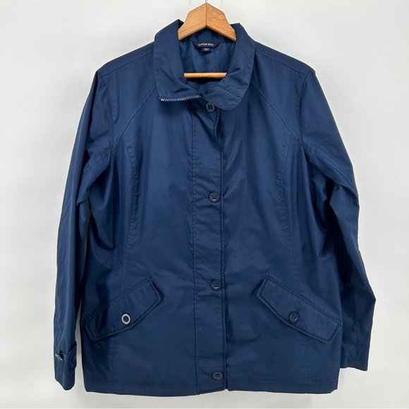 Lands' End Jackets & Blazers - Lands End Womens Large Blue Rain Jacket Lightweight Water Resistant Coat No Hood